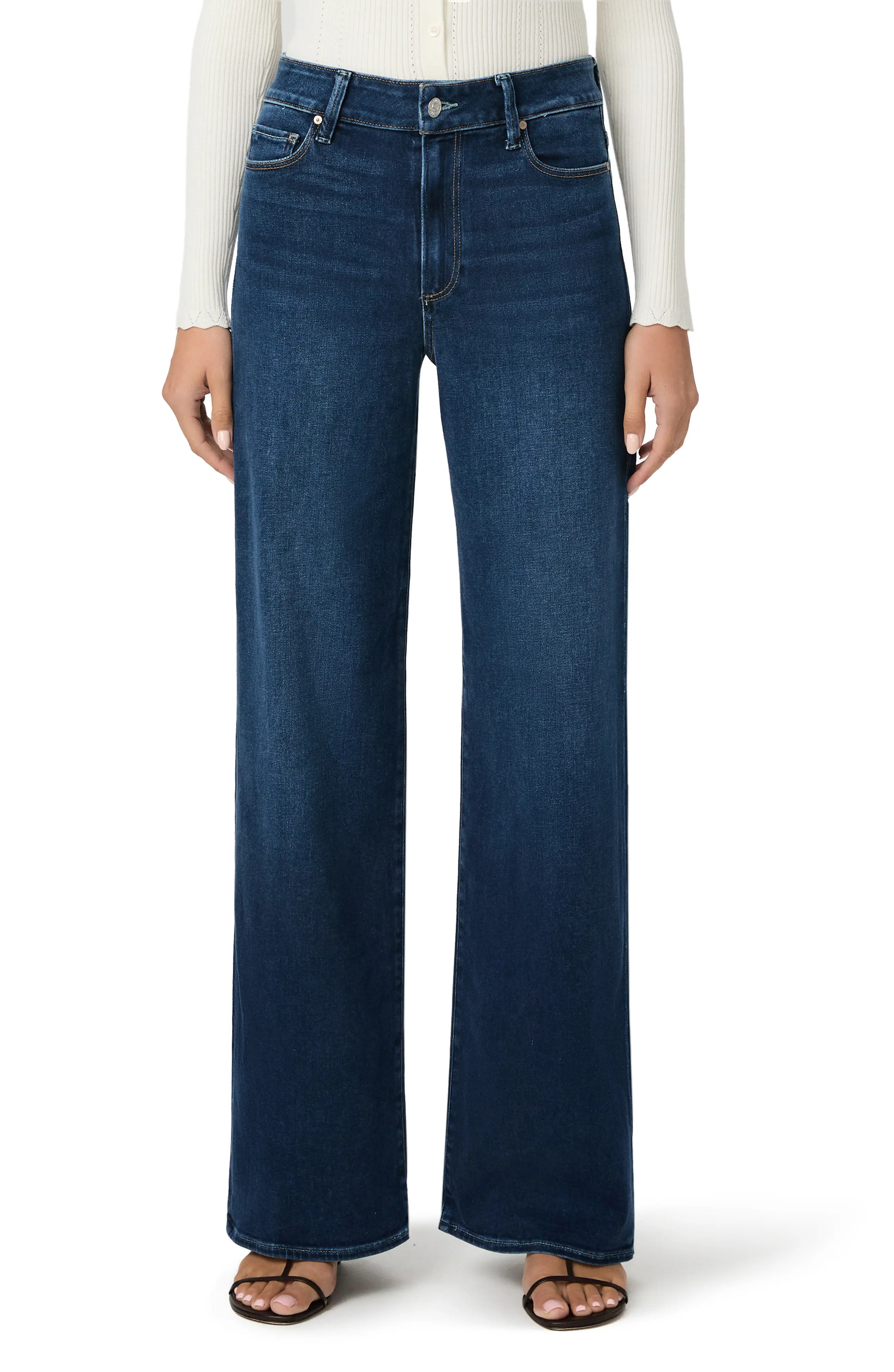 PAIGE Anessa Wide Leg Jeans in Admission at Nordstrom, Size 34 | Nordstrom
