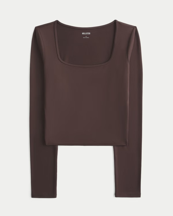 Women's Soft Stretch Seamless Fabric Square-Neck Top | Women's Tops | HollisterCo.com | Hollister (US)