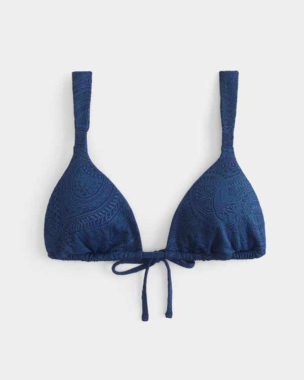 Tapered Jacquard Triangle Bikini Top | Hollister (US)