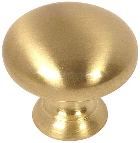 25 Pack - Cosmas 4950BB Brushed Brass Cabinet Hardware Round Mushroom Knob - 1-1/4" Diameter | Amazon (US)