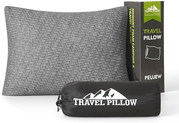Small Shredded Memory Foam Pillow, Camping Pillow Travel Pillow - Compressible Medium Firm, Breat... | Amazon (US)