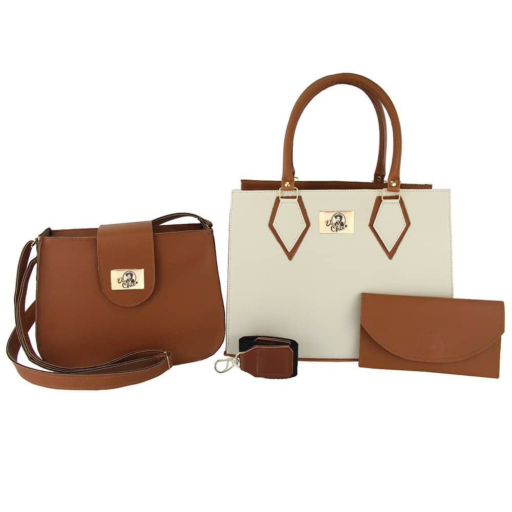 KIT 3 BOLSAS FEMININA CASTELO COM ALÇA DE MÃO E TRANSVERSAL E CARTEIRA  ELEGANTE | SHEIN