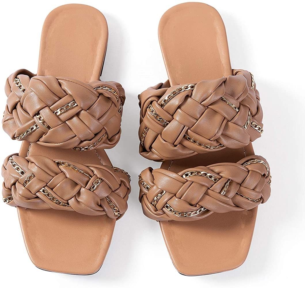 Slides, Flats, nude sandals | Amazon (US)