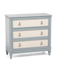 34x31.75 3 drawer chest with cane detail | TJ Maxx