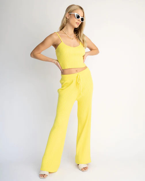 Laid Back Luxe Ribbed Tank - Yellow | VICI