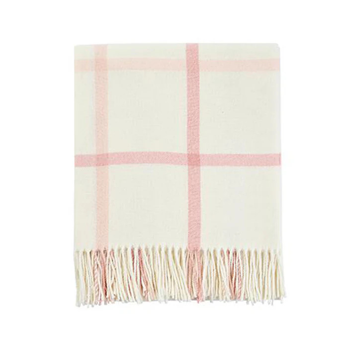 Check throw in blush windowpane | Caitlin Wilson Design