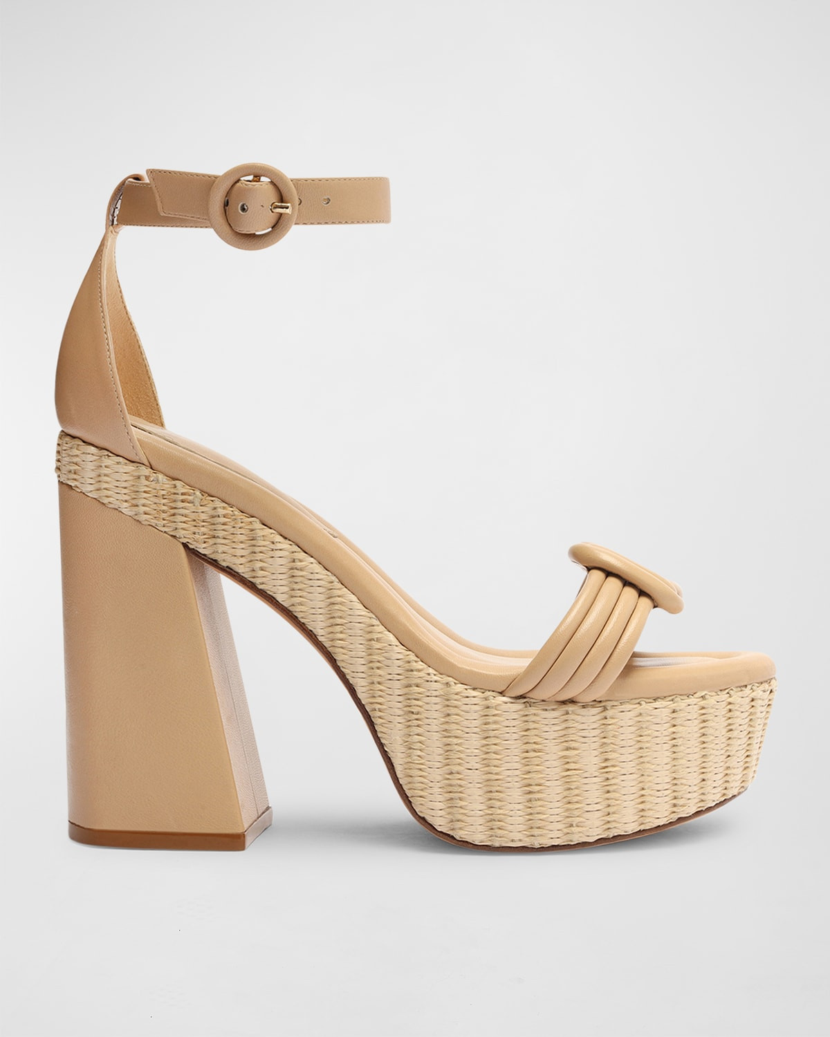Vicky Knot Ankle-Strap Platform Sandals | Neiman Marcus