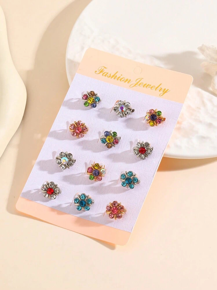 12pcs/Set Cute Flower Brooch Shawl Pin, Clothing Bag Pendant, Shacket Accessory, Christmas Halloween Costume Pin, Fun Teacher Gift | SHEIN