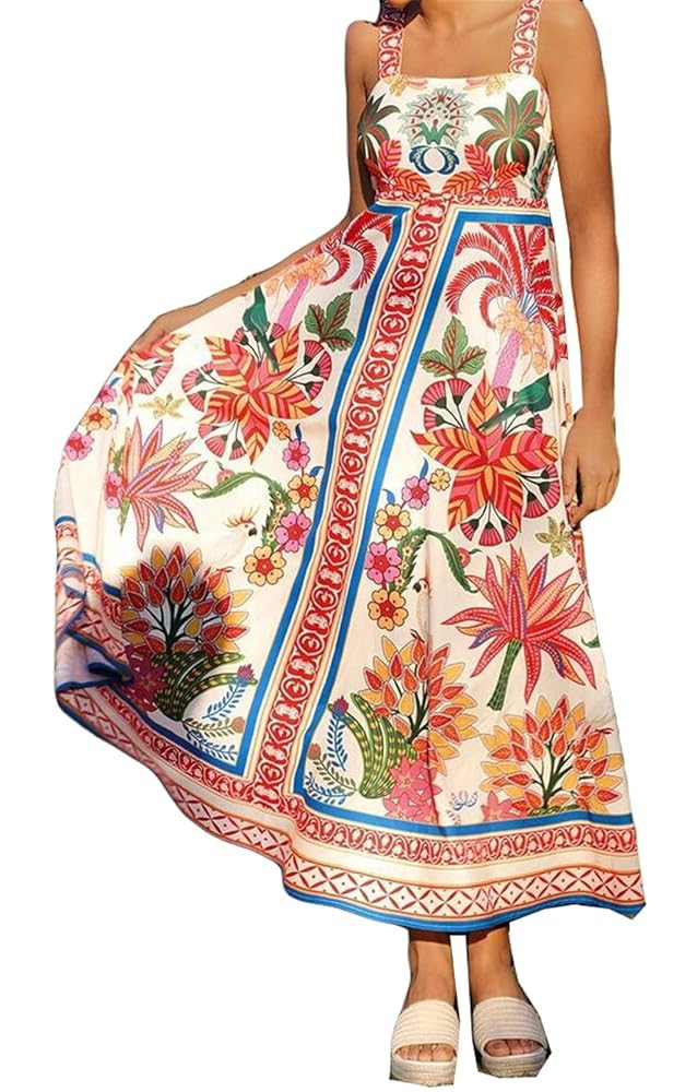 Women's Sexy Sleeveless Printed A-Line Cocktail Party Beach Holiday Dress | Amazon (US)
