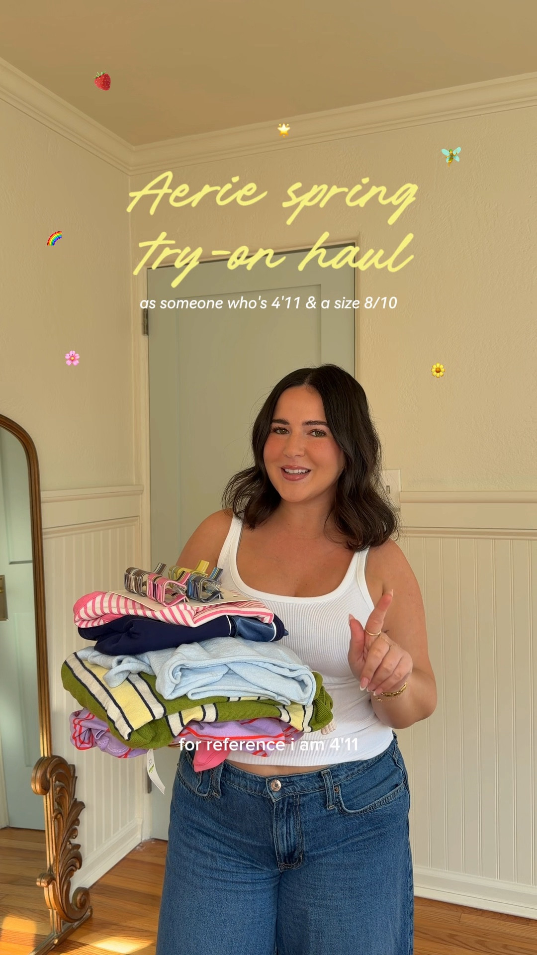 the spring colors and patterns at @Aerie  are giving me life rn 🌸🧚🎀 sizing info below! 

white tank: M
pink stripe tank: M
pink biker shorts: M
purple stripe long sleeve: M
blue boatneck sweater: M
blue track shorts: M
green stripe sweater: M

#LTKMidsize #LTKootd #LTKSeasonal