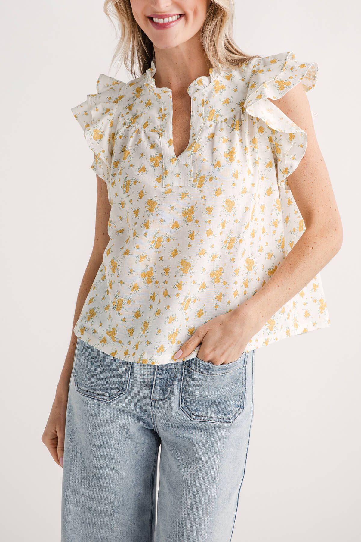 Olivaceous Eloise Floral Top | Social Threads