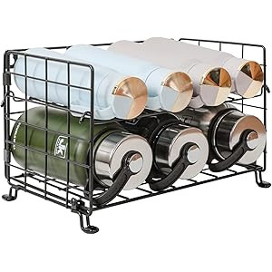 X-cosrack Adjustable Water Bottle Organizer,2-Tier Wall-Mounted Water Bottle Holder, Stackable Water | Amazon (US)