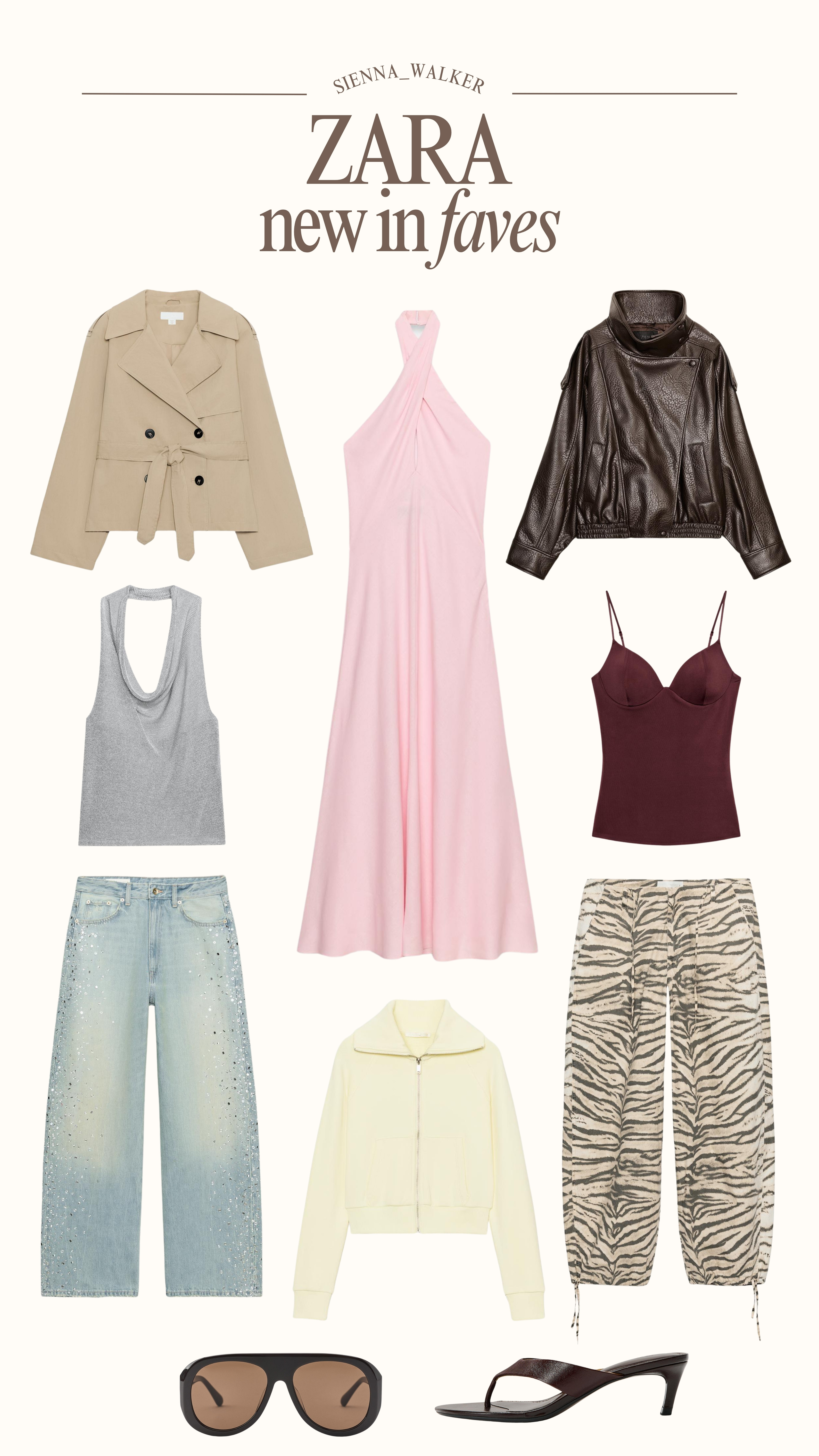Zara new in faves 🩷🐆

leather jacket, high neck jacket, trench coat, cropped trench, belted jacket, going out top, animal print, balloon trousers, going out outfit, aviators, heeled sandals, holiday outfits, early autumn, autumn jacket 

 #LTKsummer #LTKautumn #LTKpartywear