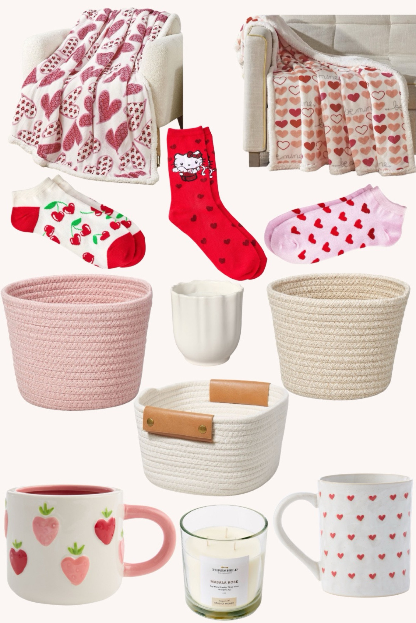 Check out these must-have Valentines Gift Ideas! Valentines Gift Basket | Gift Basket Ideas | Cozy Blanket Gift | Valentines Coffee Mug Gift Idea | Valentines Sock Gift | Candle Gift Idea | Reusable Gift Basket | Cozy Gift Ideas 

#LTKGiftGuide #LTKSeasonal