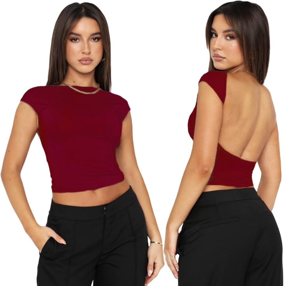 Arkim Backless Top Y2K Top Sexy Tops Reversible Style Street Fashion New Summer Tops for Women | Amazon (UK)
