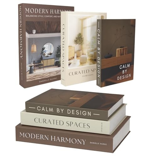 Modern Decorative Books For Home Decor - Set of 3 Faux/Fake Books For Decoration for Aesthetic Coffee Table Bookshelf Mantle Book Decor as Decorative Storage Boxes in Living Room Entryway Shelf Décor | Amazon (US)