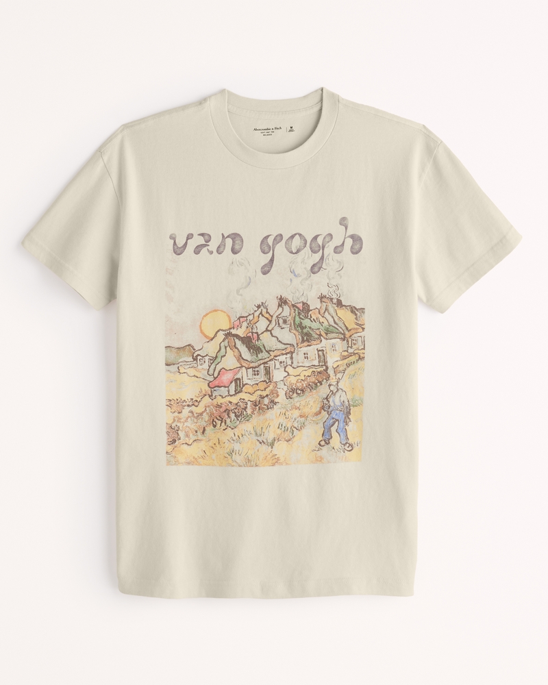 Abercrombie & Fitch Men's Relaxed Van Gogh Graphic Art Tee in Cream - Size S | Abercrombie & Fitch (US)