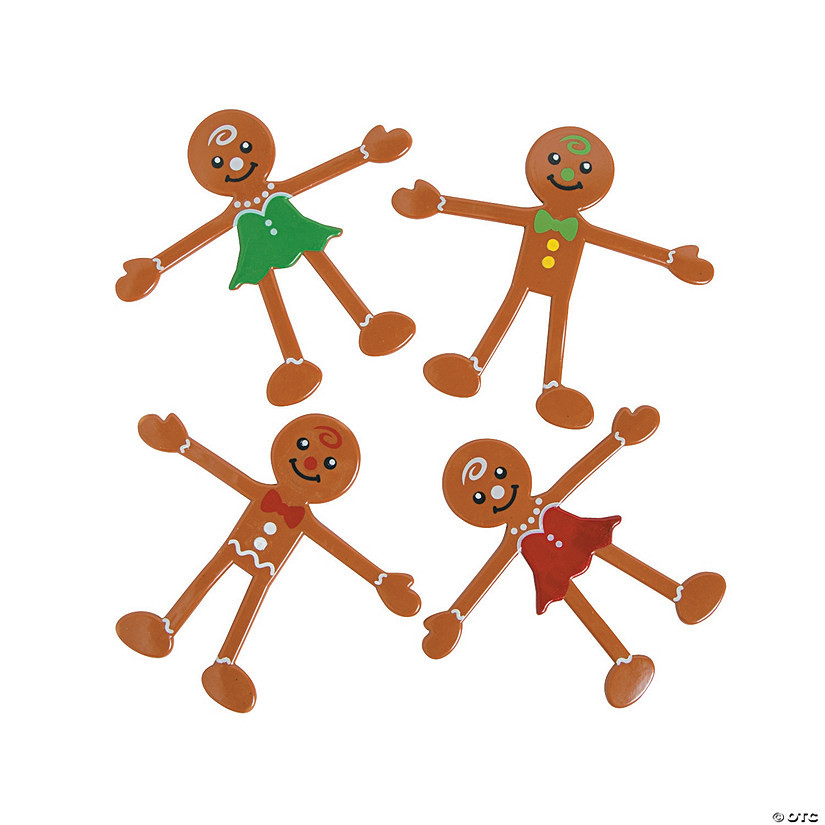 4" Gingerbread Character Brown Vinyl Bendables - 24 Pc. | Oriental Trading Company