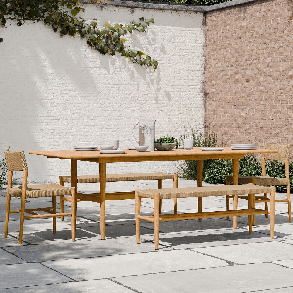 Baycrest Outdoor Teak Extendable Dining Table (84"–100") | West Elm (US)