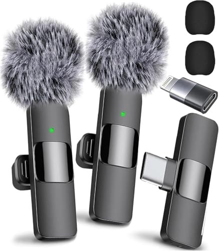 Mini Mic Pro (Newest Model), Wireless Microphone for iPhone, iPad, Android, Lavalier Microphone for Video Recording - 2 Pack iPhone Mic Crystal Clear Recording with USB-C for Podcast Microphone, ASMR | Amazon (US)