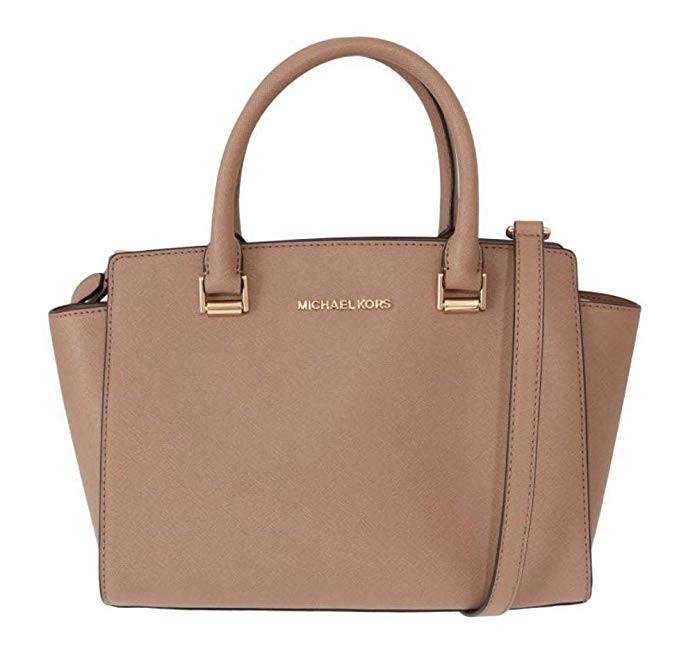 Michael Kors Khaki Selma Leather Messenger Bag | Amazon (US)