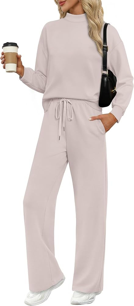 Two Piece Sets for Women Lounge Sets Mock Neck Tops Wide Leg Pants
        WIHOLL, Fall Outfits, ... | Amazon (US)
