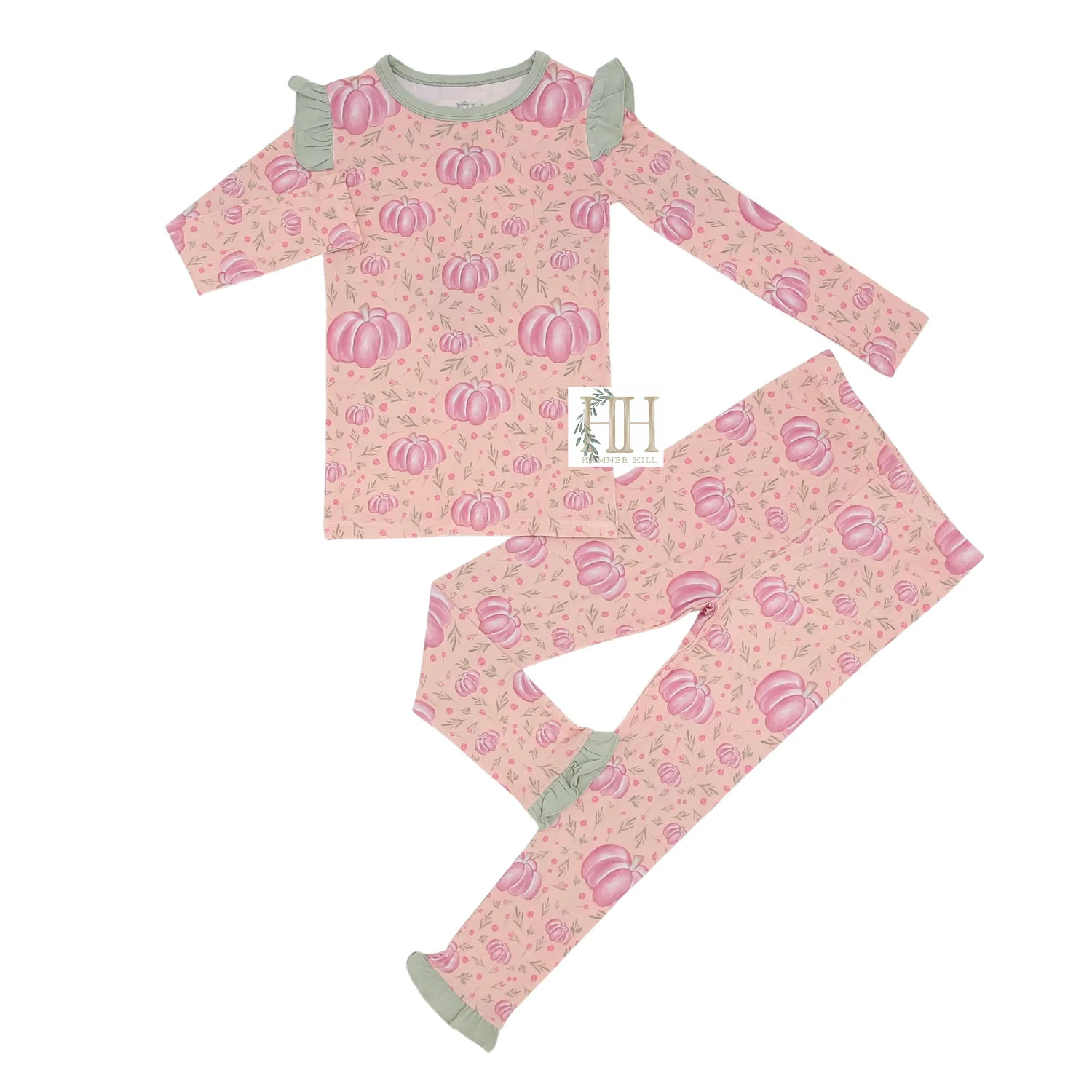 Girls Floral Pumpkin Loungewear Set | Hamner Hill
