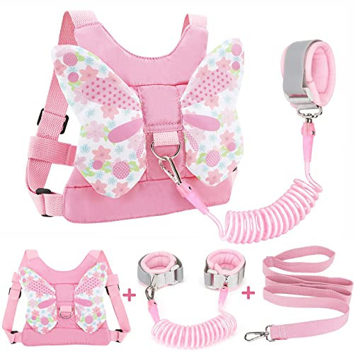 Accmor 3 in 1 Toddler Harness Leashes + Anti Lost Wrist Link, Kids Harness Children Leash for Girls, Child Anti Lost Leash Baby Cute Harness Belt Strap Hold Kids Close While Walking | Amazon (US)
