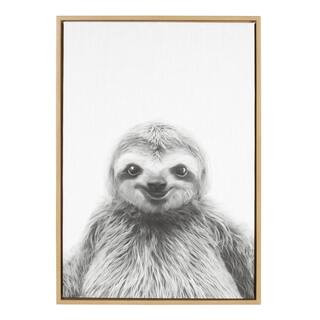 Kate and Laurel 33 in. x 23 in. "Sloth" by Tai Prints Framed Canvas Wall Art 212641 - The Home De... | The Home Depot