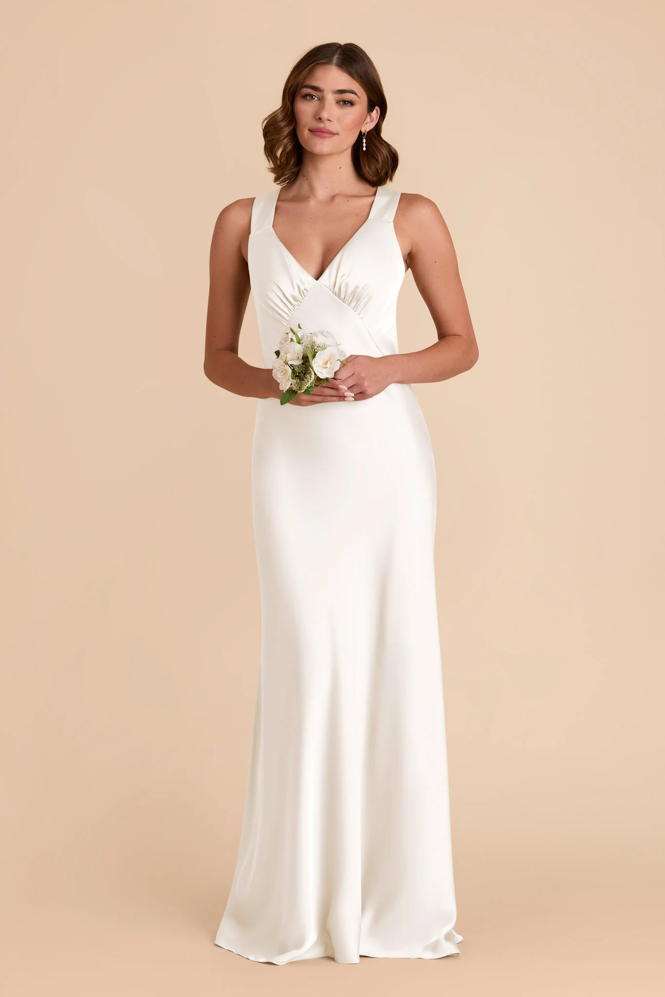 Veronica Matte Satin little white dress | Birdy Grey | Birdy Grey