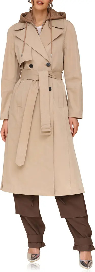 Avec Les Filles Double Breasted Trench Coat with Hooded Quilted Dickey | Nordstrom | Nordstrom