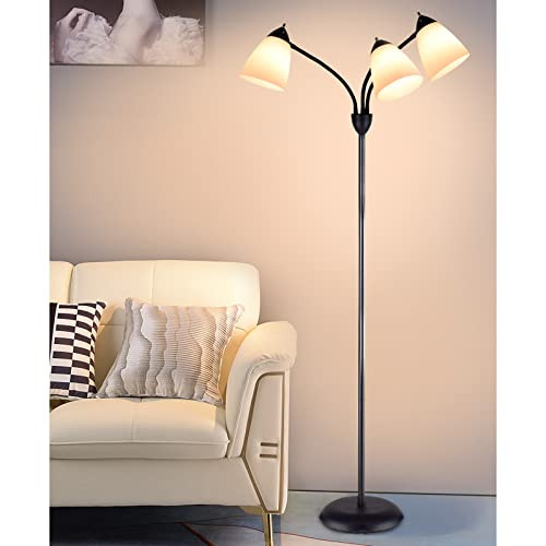DINGLILIGHTING DLLT Modern Reading Floor Lamp, 3-Light with Adjustable Flexible Gooseneck Tree St... | Amazon (US)