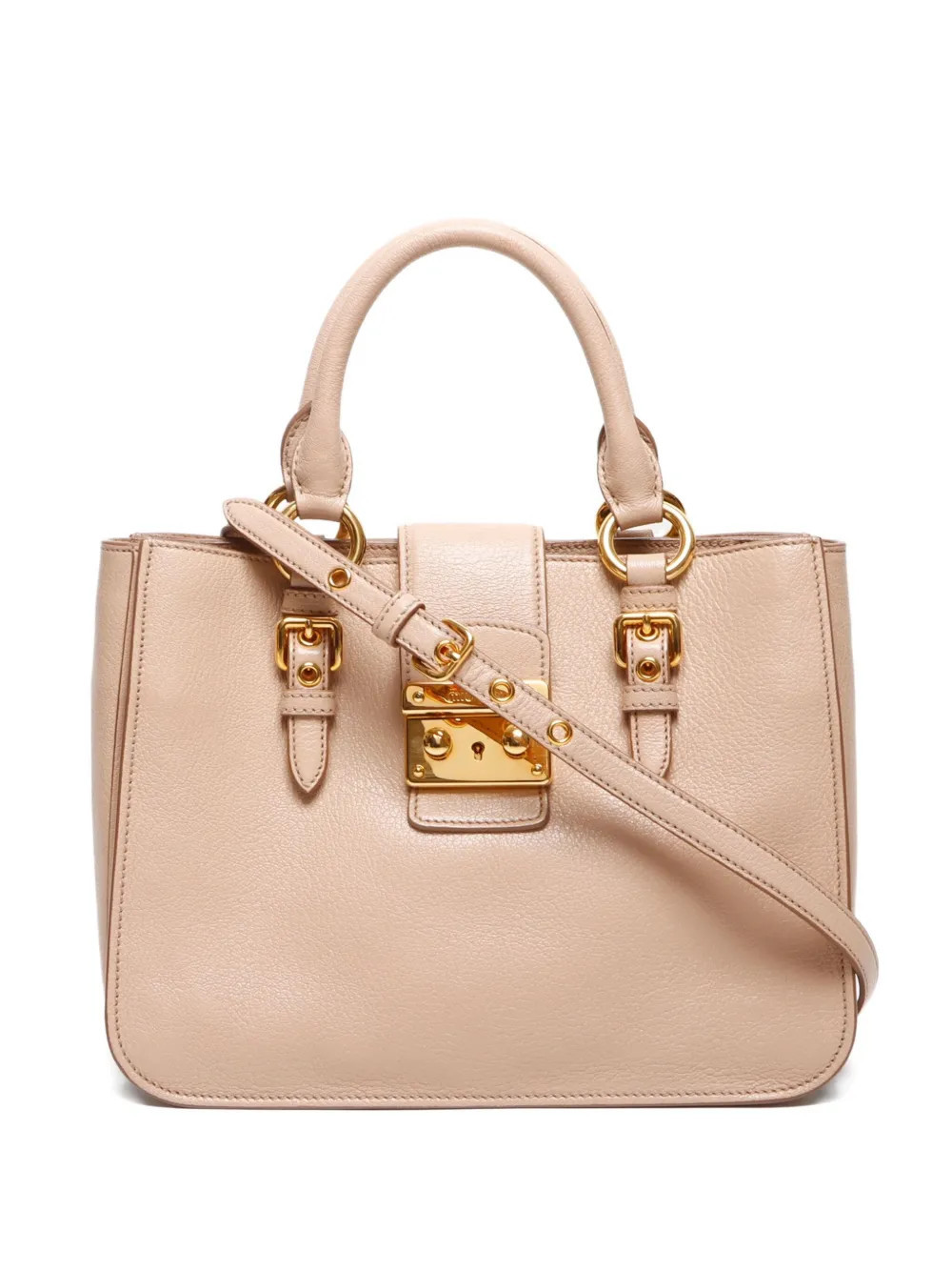 Miu Miu Pre-Owned 2014 Madras tote bag - Pink | Farfetch Global