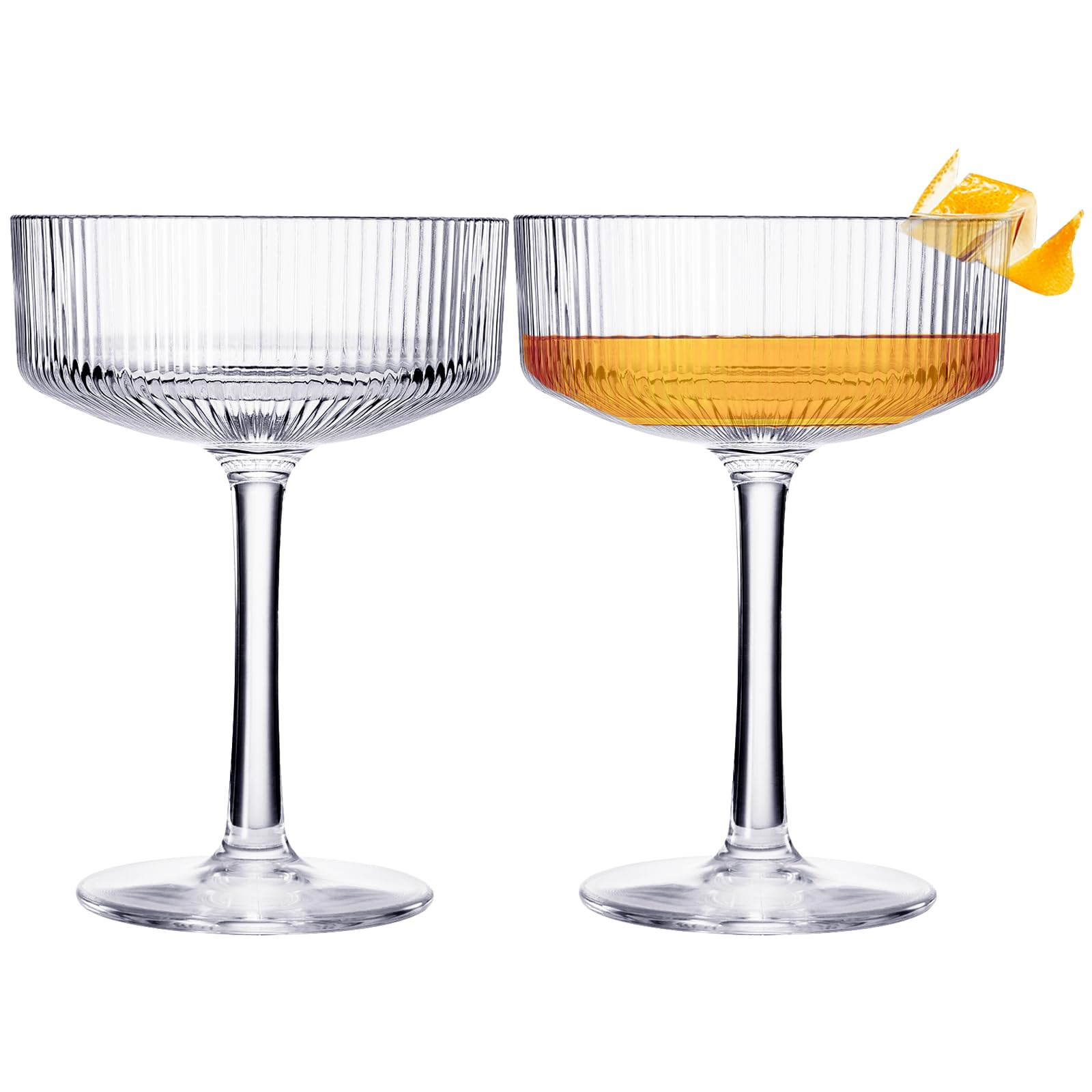 ACRYLIC Vintage Art Deco Shatterproof Coupe Martini, Champagne & Cocktail Glasses | Set of 2 | Ch... | Amazon (US)