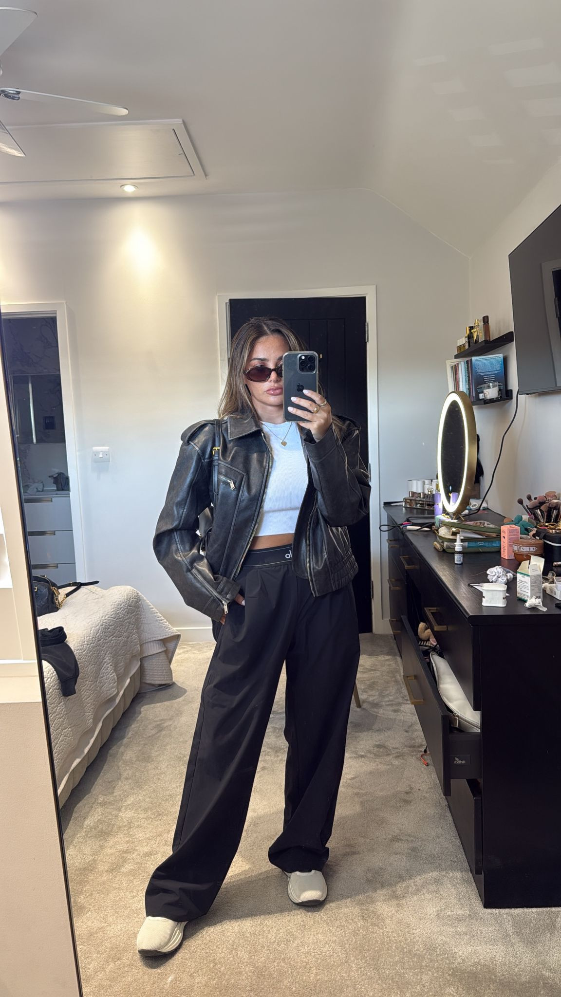 Spring Outfit, Casual Style, Topshop, Alo Yoga, Asos, Bomber Jacket, Suit Up Trouser, Rib Tee 

 #LTKuk #LTKAroundTheWorld #LTKspring