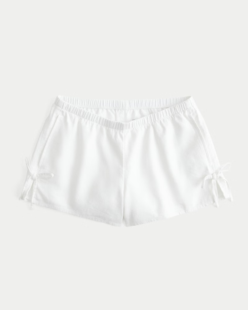 Linen-Blend Side Bow Soft Shorts | Hollister (US)