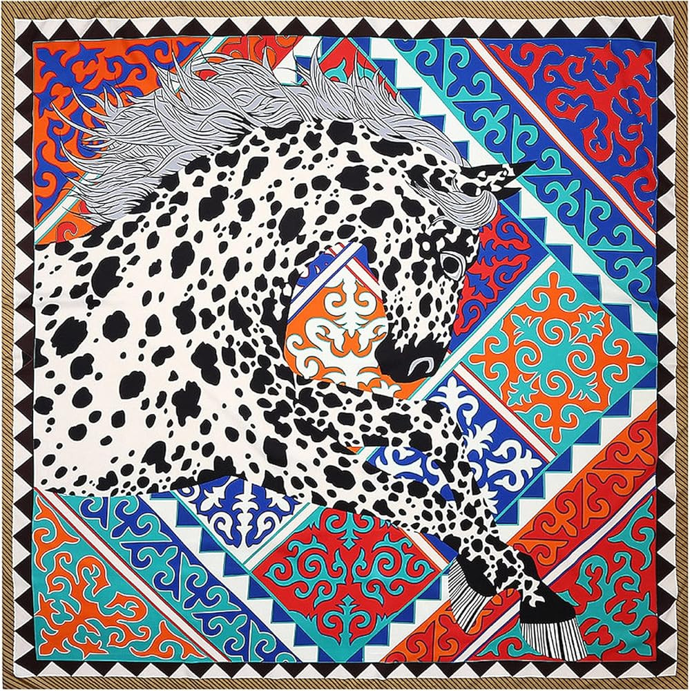 ba knife Fashion Silk Square Scarf Check Floral Head Scarf Neck Hair Tie for Women 51x51 Inches | Amazon (US)