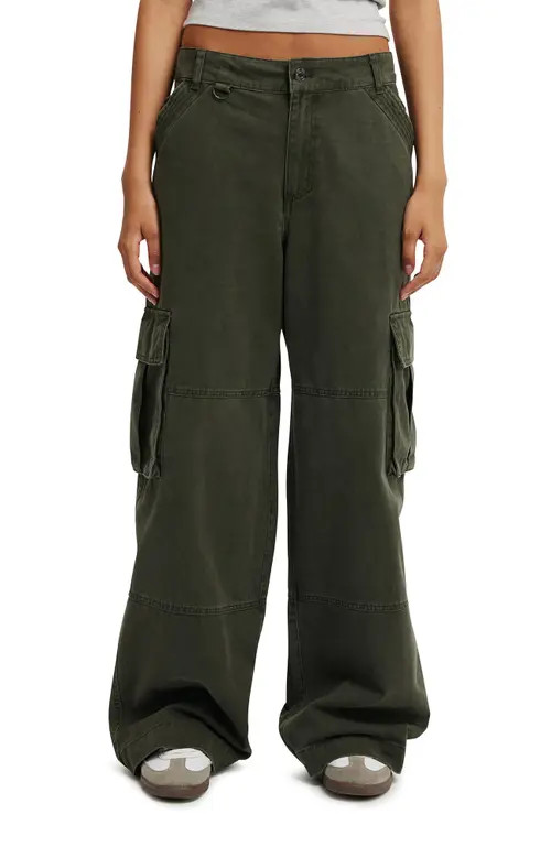 Cotton On Benny Cargo Pant in Dark Washed Green at Nordstrom, Size 6 | Nordstrom