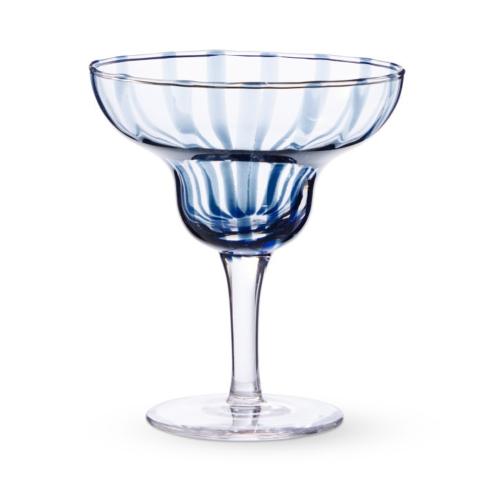 Blue Striped Margarita Glasses, Set of 4 | Williams-Sonoma