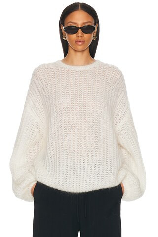 Toteme Puffed Knit Sweater in White | FWRD 