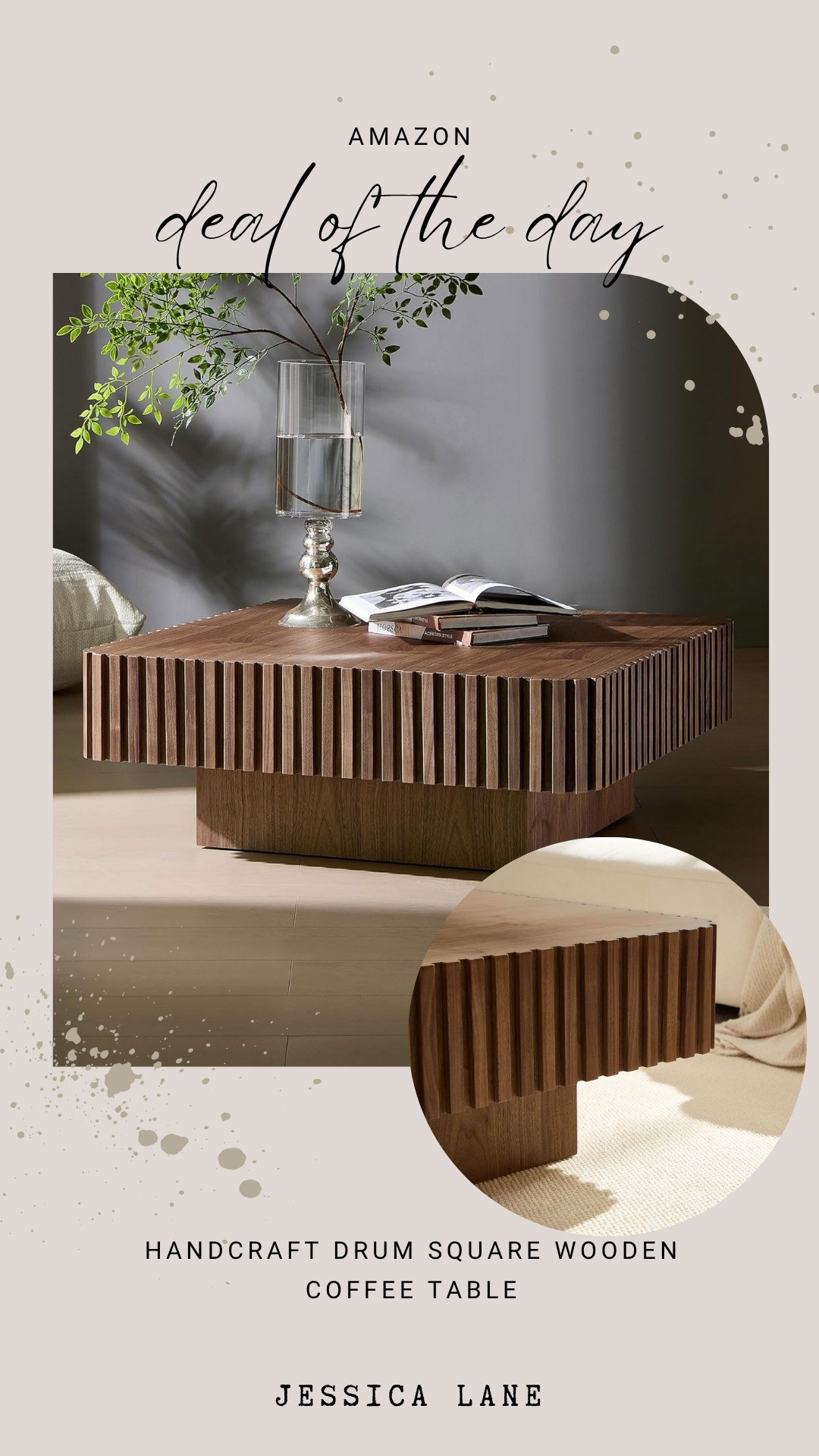 This handcrafted square wooden coffee table features a unique fluted design that adds architectural interest to your living room. It is a stunning centerpiece that balances modern and organic styles.#livingroomdecor #coffeetable #homedesign #amazonhome

#LTKSaleAlert #LTKHome