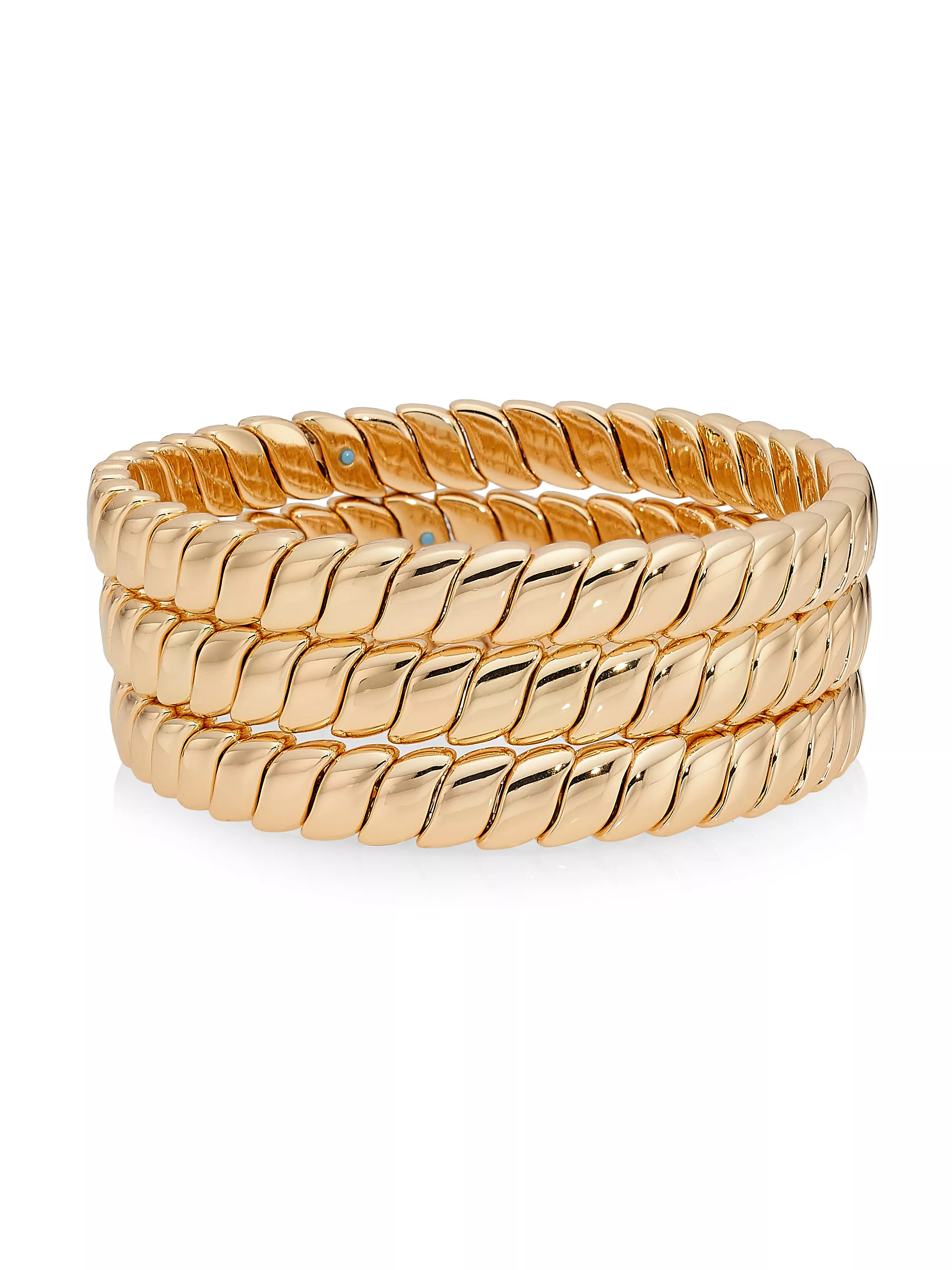 Smooth Moves 3-Piece Goldtone & Cubic Zirconia Stretch Bracelet | Saks Fifth Avenue