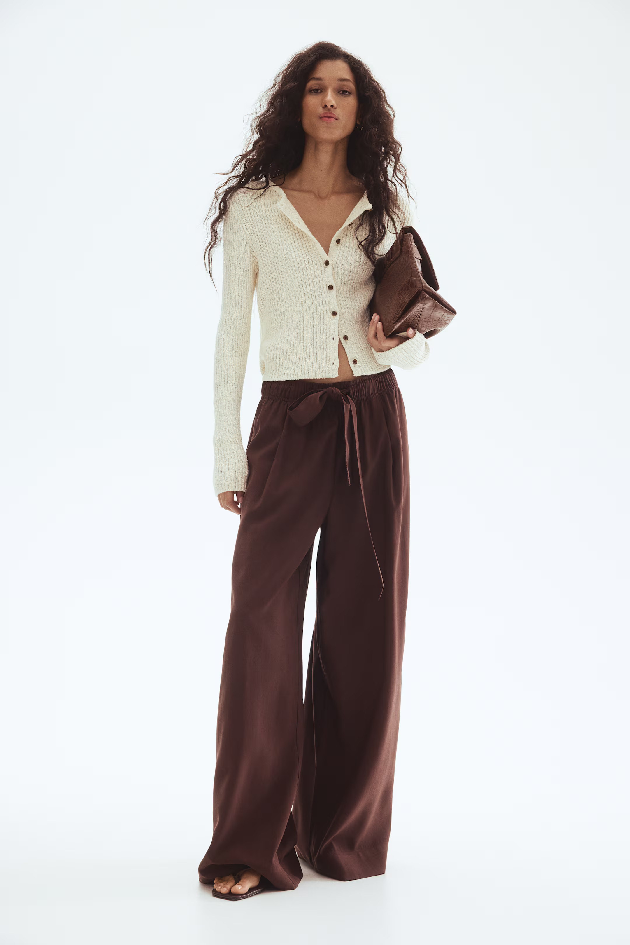 Wide-Leg Pants with Tie Belt | H&M (US + CA)