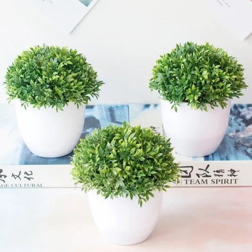 SPRING PARK 1Pc Artificial Plants Centerpiece in Pot Fake Mini Decorative Potted Topiary Shrubs f... | Walmart (US)