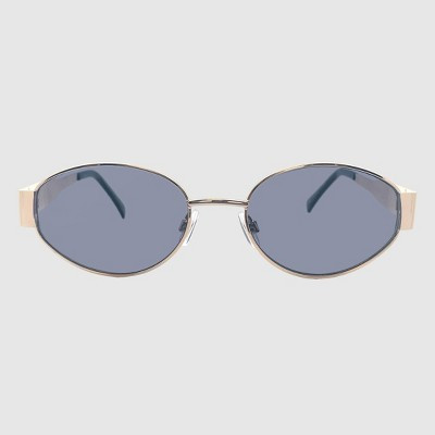 Metal Oval Sunglasses - Wild Fable™ Gold: Adjustable Nose Pads, Maximum UV Protection | Target