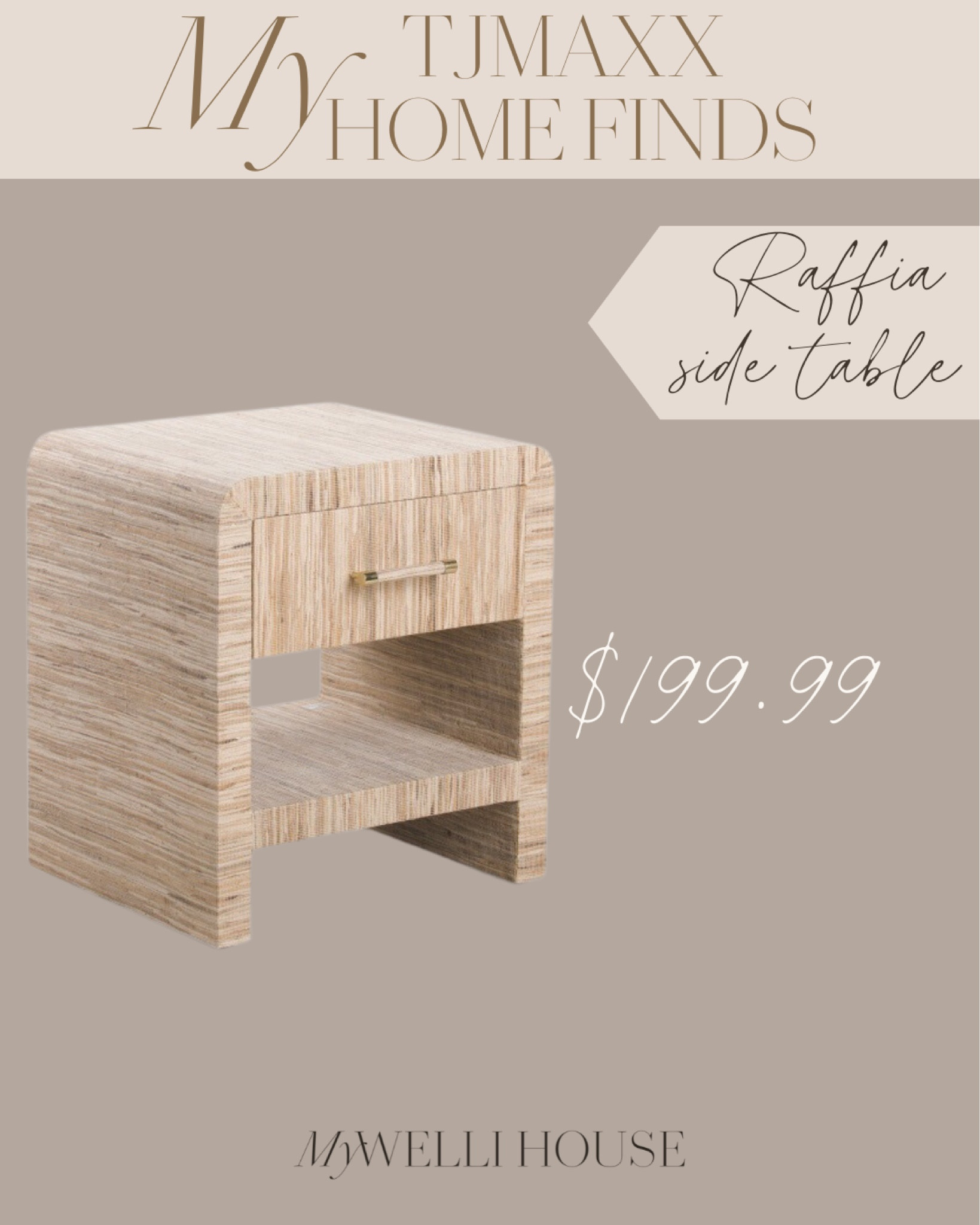 Raffia side table from TJMAXX: $199.99
Will not last! 
bedroom nightstands, home decor


#LTKhome #LTKunder100 #LTKFind