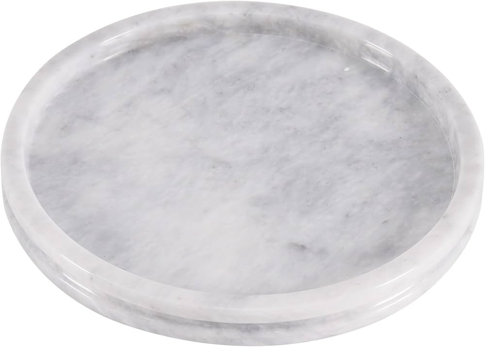 Radicaln Marble Serving Tray White 10" Inch Handmade Round Bathroom Décor Perfume Tray - Coffee ... | Amazon (US)