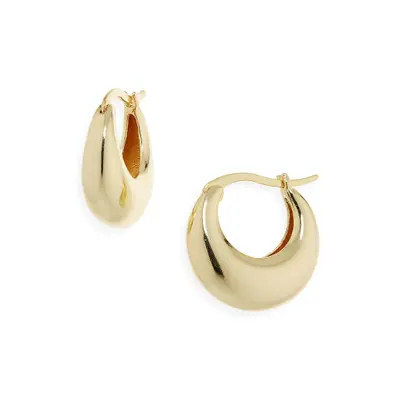 Nordstrom Demi Fine Dome Hoop Earrings in Sterling Silver Plated at Nordstrom | Nordstrom