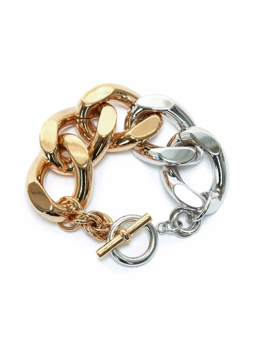 JW Anderson Oversized two-tone Chain Bracelet - Farfetch | Farfetch Global