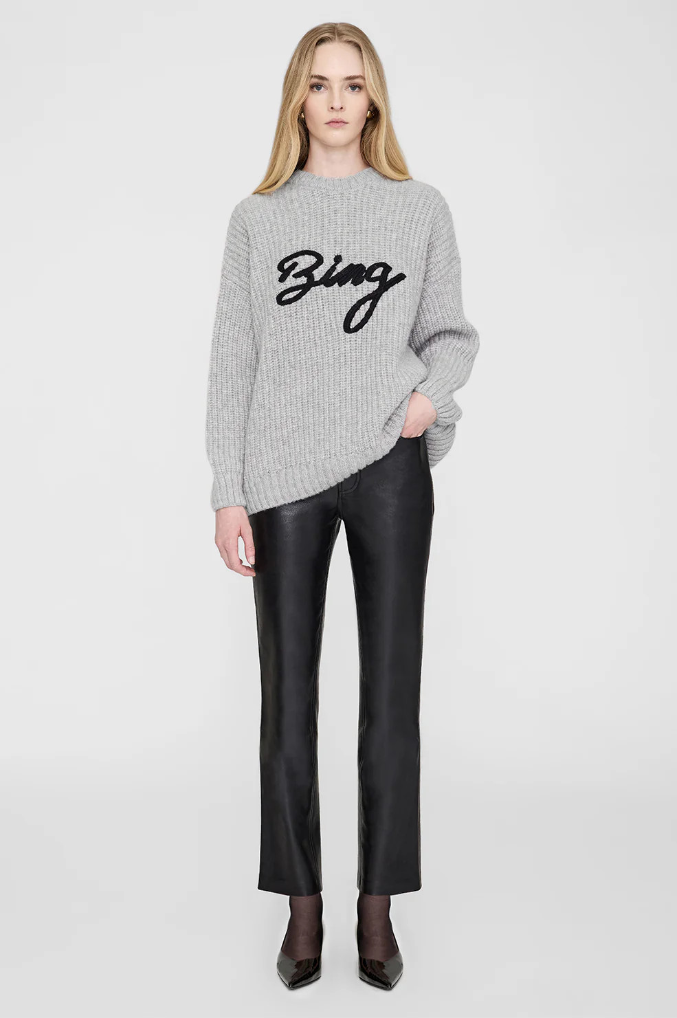 Sydney Crew Sweater Signature | Anine Bing